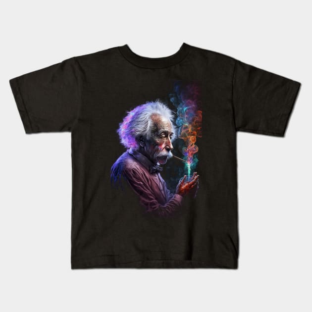 Neon Genius: Einstein Takes a Puff 3 Kids T-Shirt by MAPublishings